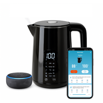 Kettle+ by Mulveri | Smart WiFi Kettle with Alexa & Google | Temp Control | Keep Warm | 1.7L | Stainless Steel
